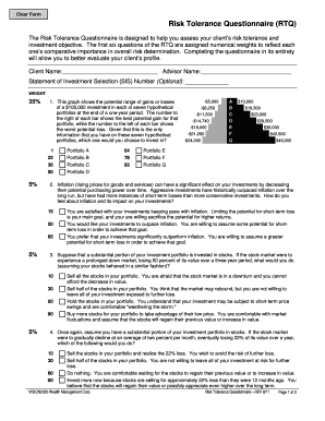 Risk Tolerance Questionnaire