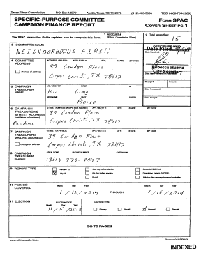 Texas Specific-Purpose Committee Form SPAC