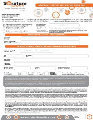 Stratum Benefits Individual Group Application Form