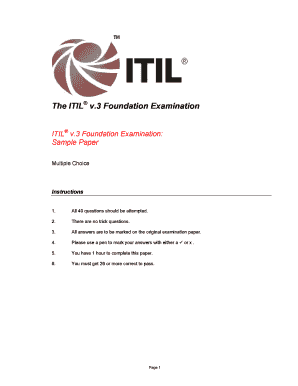 ITIL v3 Foundation Examination Sample Paper