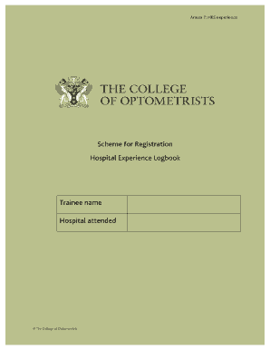 Hospital Eye Service Experience Logbook