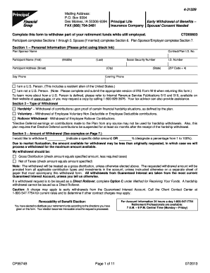 Principal Life Early Withdrawal of Benefits Form