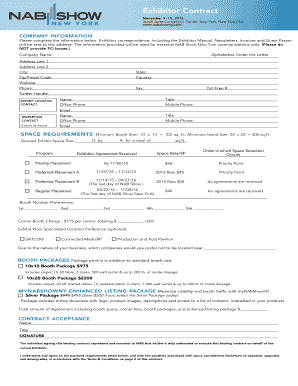 Exhibitor Contract