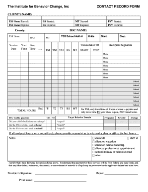 Contact Record Form