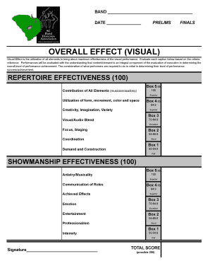 Band Performance Evaluation Form