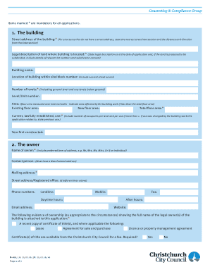 Certificate of Acceptance Application Form