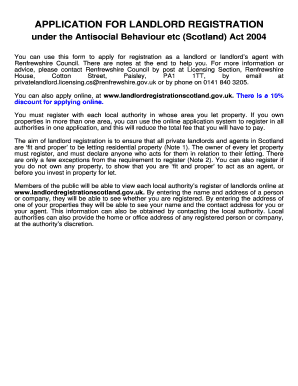 Landlord Registration Application