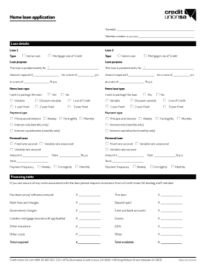 Home Loan Application Form