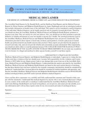 Payment disclaimer template - To view the Medical Disclaimer - Cosmic Patterns