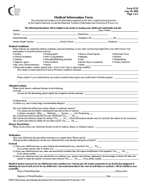 Medical Information Form 511E