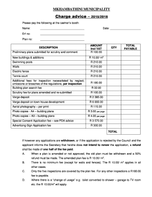 Mkhambathini Municipality Building Plan Fees