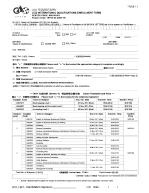 LCCI International Qualifications Enrollment Form