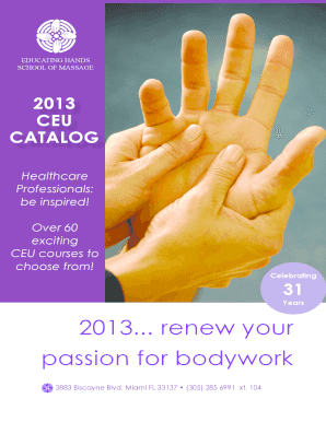 2013 CEU Catalog for Massage Therapists