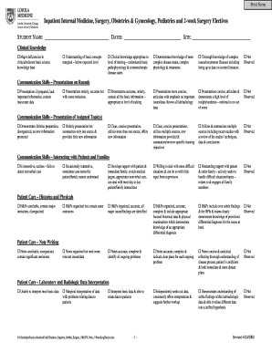 Medical Student Evaluation Form