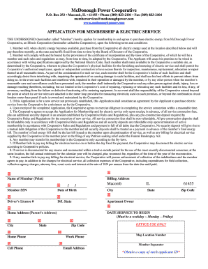 McDonough Power Cooperative Membership Application
