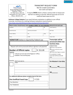 Transcript Request Form