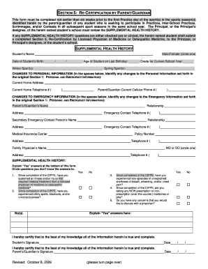 Student Sports Re-Certification Form