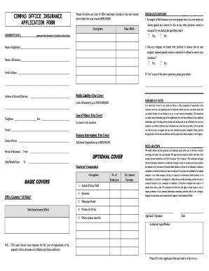 Office Insurance Application Form
