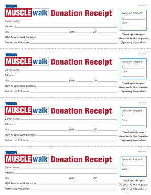 Donation Receipt for MDA Muscle Walk