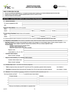 Australian Companies Identification Form