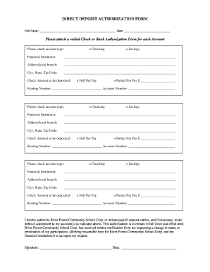 Direct Deposit Authorization Form