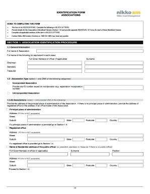 Association Identification Form