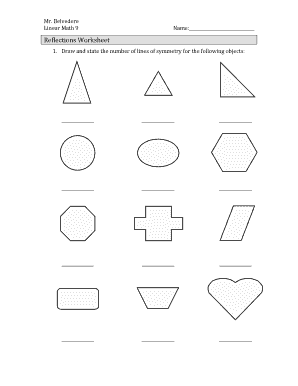 Linear Math 9 Reflections Worksheet