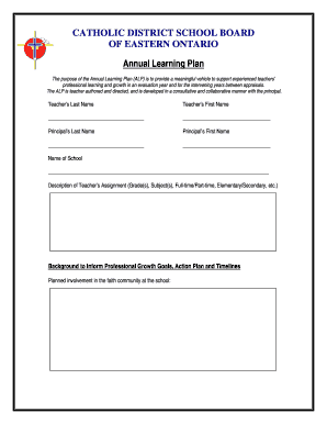 Annual Learning Plan for Teachers