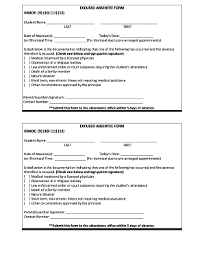Excused Absentee Form