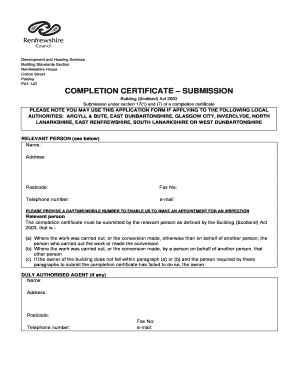 Building Completion Certificate