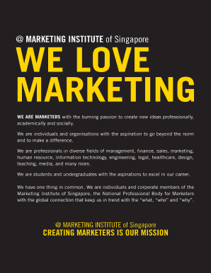 Marketing Institute of Singapore Membership Application Form