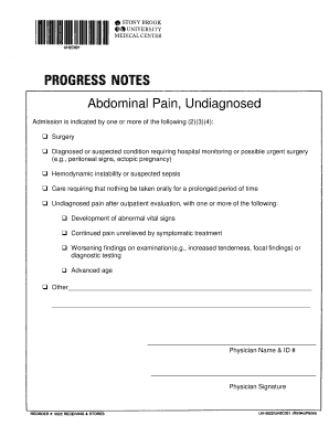Abdominal Pain Admission Form