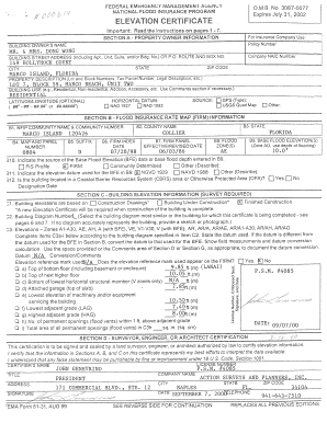 National Flood Insurance Program Elevation Certificate
