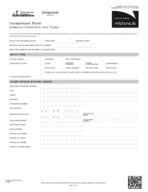 STANLIB Investment Form