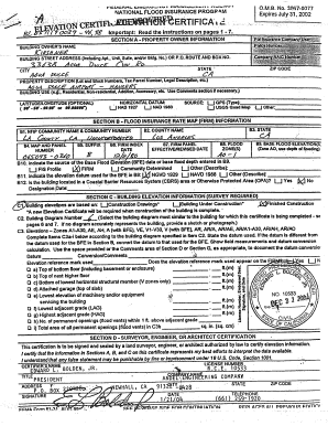 National Flood Insurance Program Elevation Certificate
