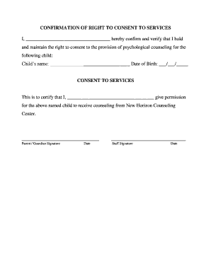 Consent to Psychological Counseling