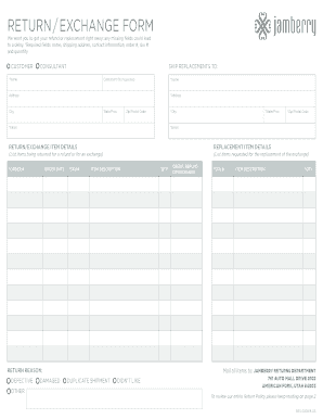 Jamberry Return/Exchange Form