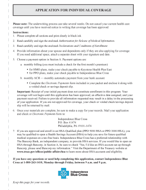 Individual Health Insurance Application
