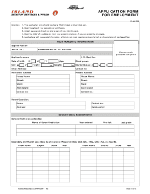 Employment Application Form