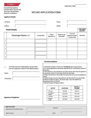 Maldives Refund Application Form