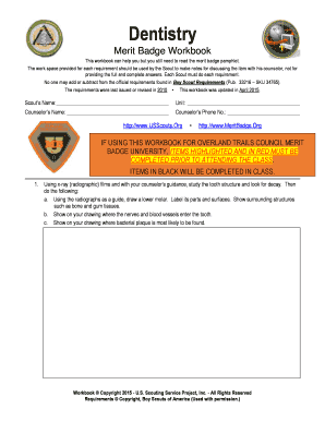Dentistry Merit Badge Workbook