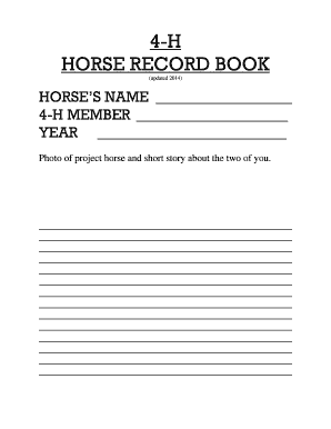 4-H Horse Record Book