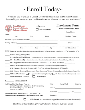 Cornell Cooperative Extension Membership Form