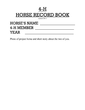 Fillable Online ccedelaware HORSE RECORD BOOK Fax Email Print - pdfFiller