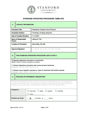 Procedure template - Impedance Analyzer User Protocol - snsf stanford