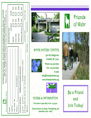 Friends of Wehr Membership Application