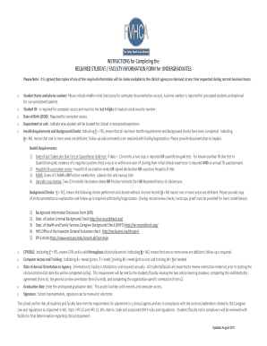 Required Student Faculty Information Form for Undergraduates
