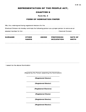 Singapore Nomination Paper Form 4