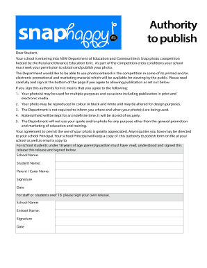 Authority to Publish Photo