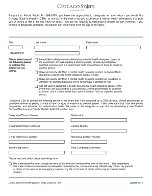 Mental Health Designee Contact Form